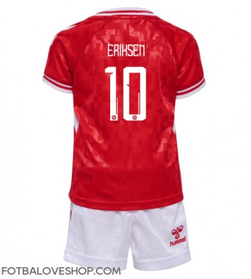 Dánsko Christian Eriksen #10 Dětské Domácí Dres ME 2024 Krátký Rukáv (+ trenýrky)